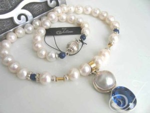 Blue Heaven Mabe Topaz Necklace JD114